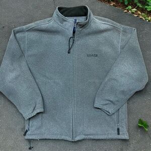 Chaps Ralph Lauren Vintage Full Zip Gray Fleece Sweatshirt Men's Size Large